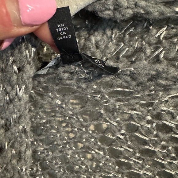 Eileen Fisher Eco Pebble Ash Cardigan Wool Alpaca Open Knit Gray Women Small - Picture 8 of 15